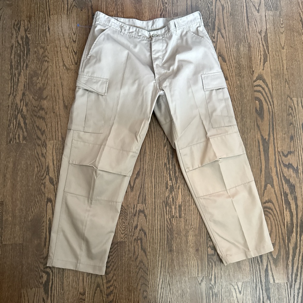 Vintage Tan Khaki Military Tactical Cargo Pants
